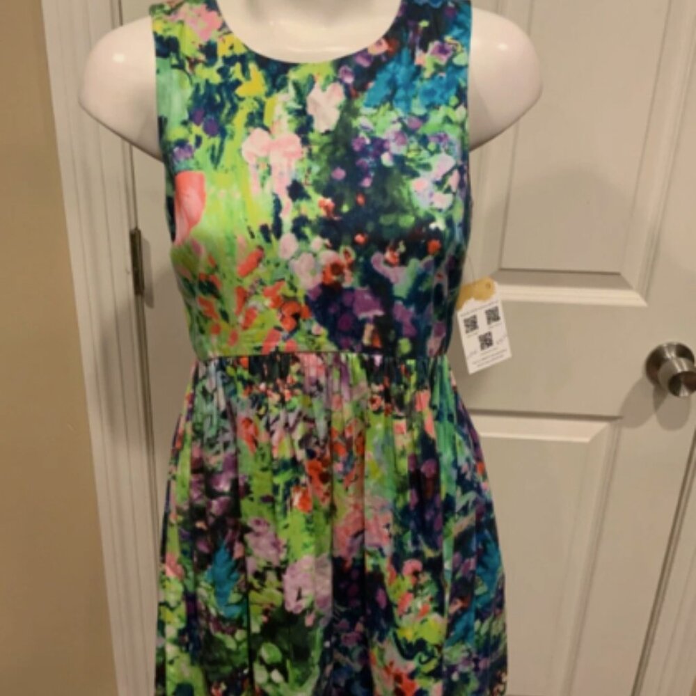 Zara Watercolor Floral Dress, sz XL